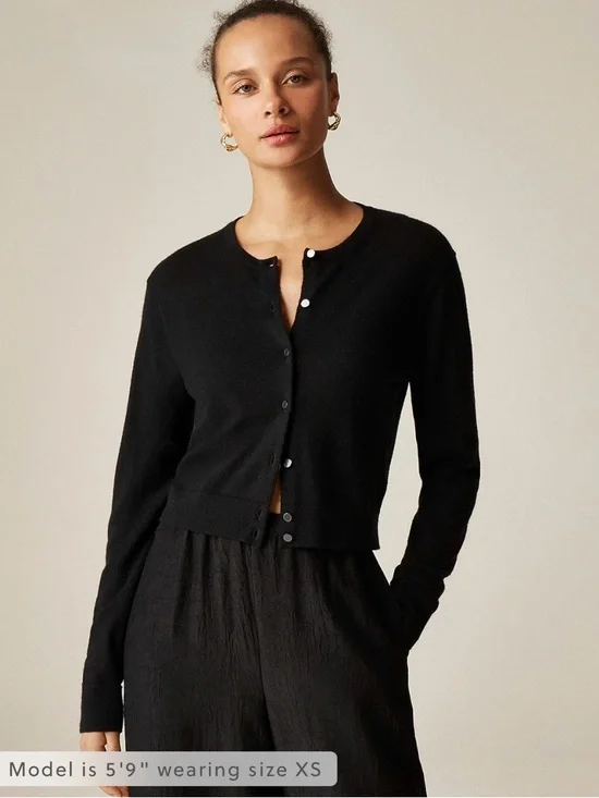 NWT! J. CREW Women’s Featherweight Cashmere Cardigan Jet Black Size XS - Picture 13 of 13